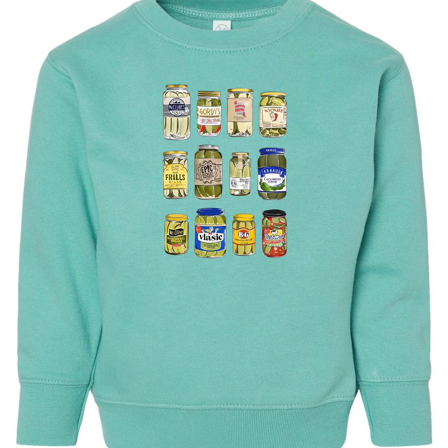 Pickle Jar Drawing Toddler Fleece Crewneck Sweatshirt - For Pickle Lovers Only