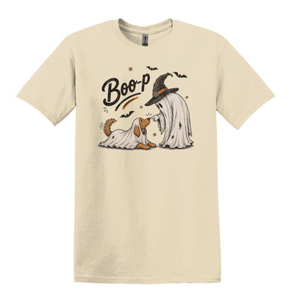 BOO-P! - Adorable Ghost and Dog Heavy Cotton Unisex T-shirt