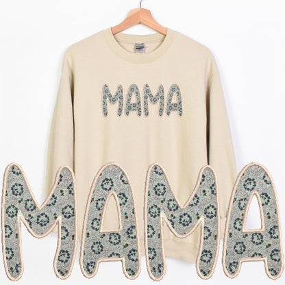 Embroidered Custom Mama, Auntie or Grandma Crewneck Sweatshirt - Choose from various patterns!