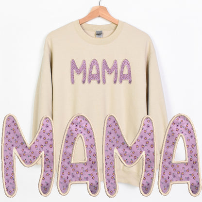 Embroidered Custom Mama, Auntie or Grandma Crewneck Sweatshirt - Choose from various patterns!