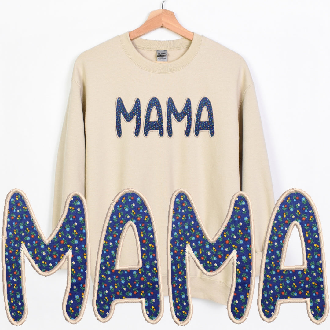 Embroidered Custom Mama, Auntie or Grandma Crewneck Sweatshirt - Choose from various patterns!