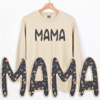 Embroidered Custom Mama, Auntie or Grandma Crewneck Sweatshirt - Choose from various patterns!