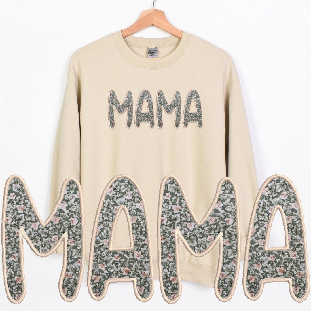 Embroidered Custom Mama, Auntie or Grandma Crewneck Sweatshirt - Choose from various patterns!