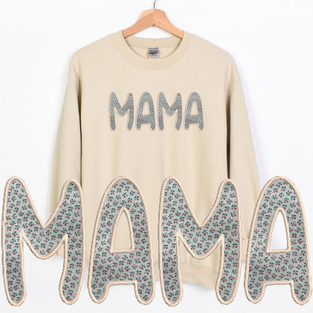 Embroidered Custom Mama, Auntie or Grandma Crewneck Sweatshirt - Choose from various patterns!