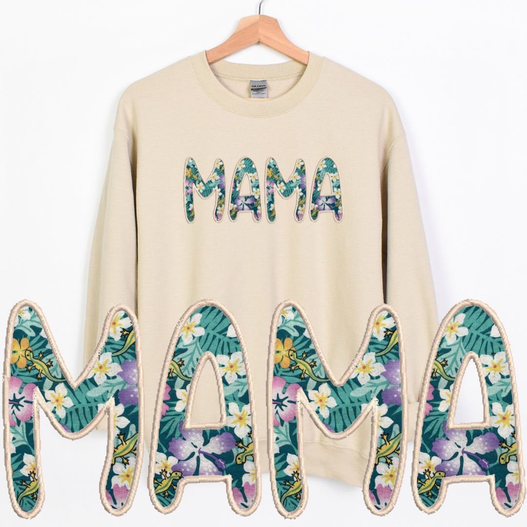 Embroidered Custom Mama, Auntie or Grandma Crewneck Sweatshirt - Choose from various patterns!