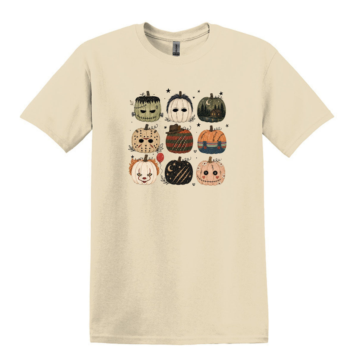 Horror Pumpkins - Hand Drawn - Heavy Cotton Unisex T-shirt