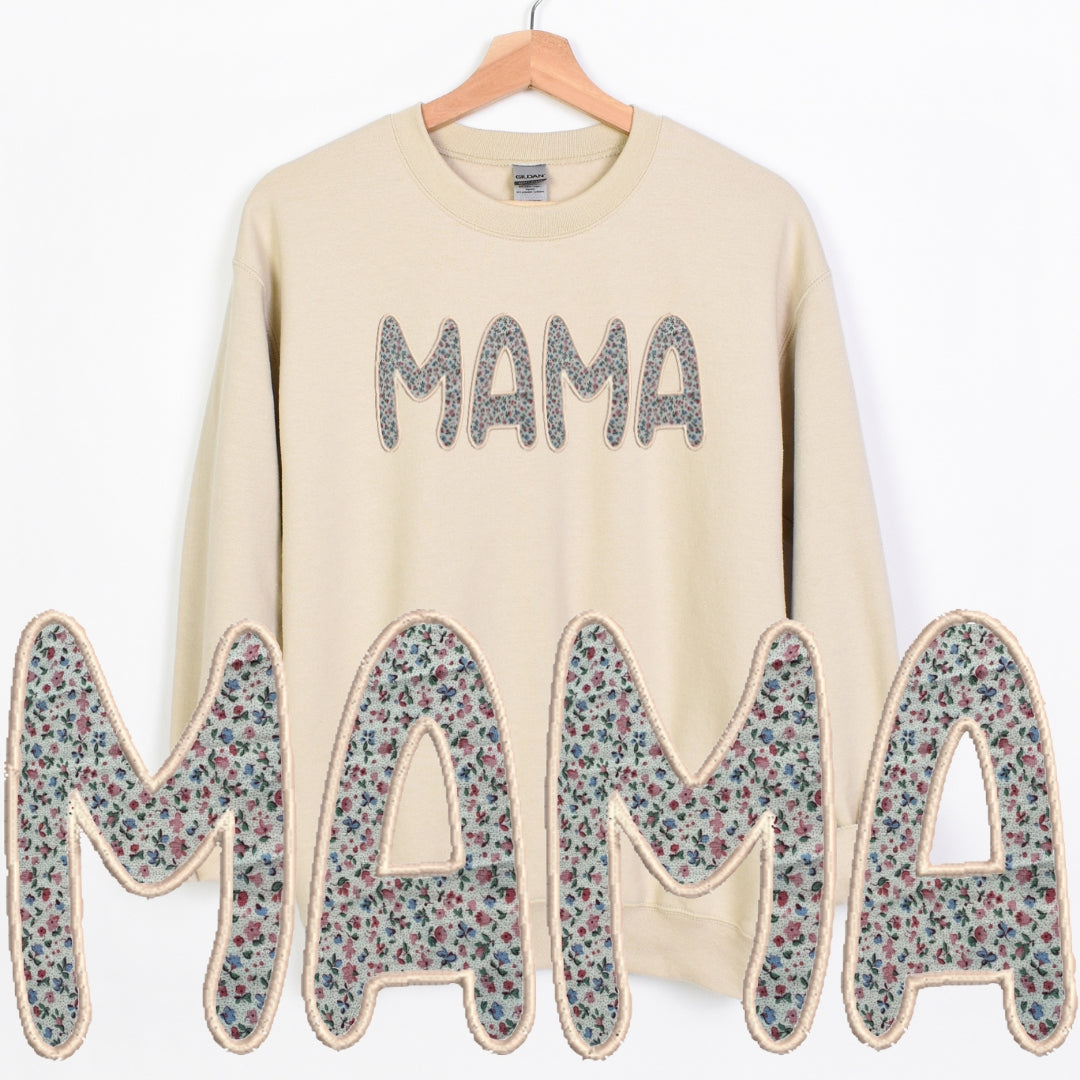 Embroidered Custom Mama, Auntie or Grandma Crewneck Sweatshirt - Choose from various patterns!