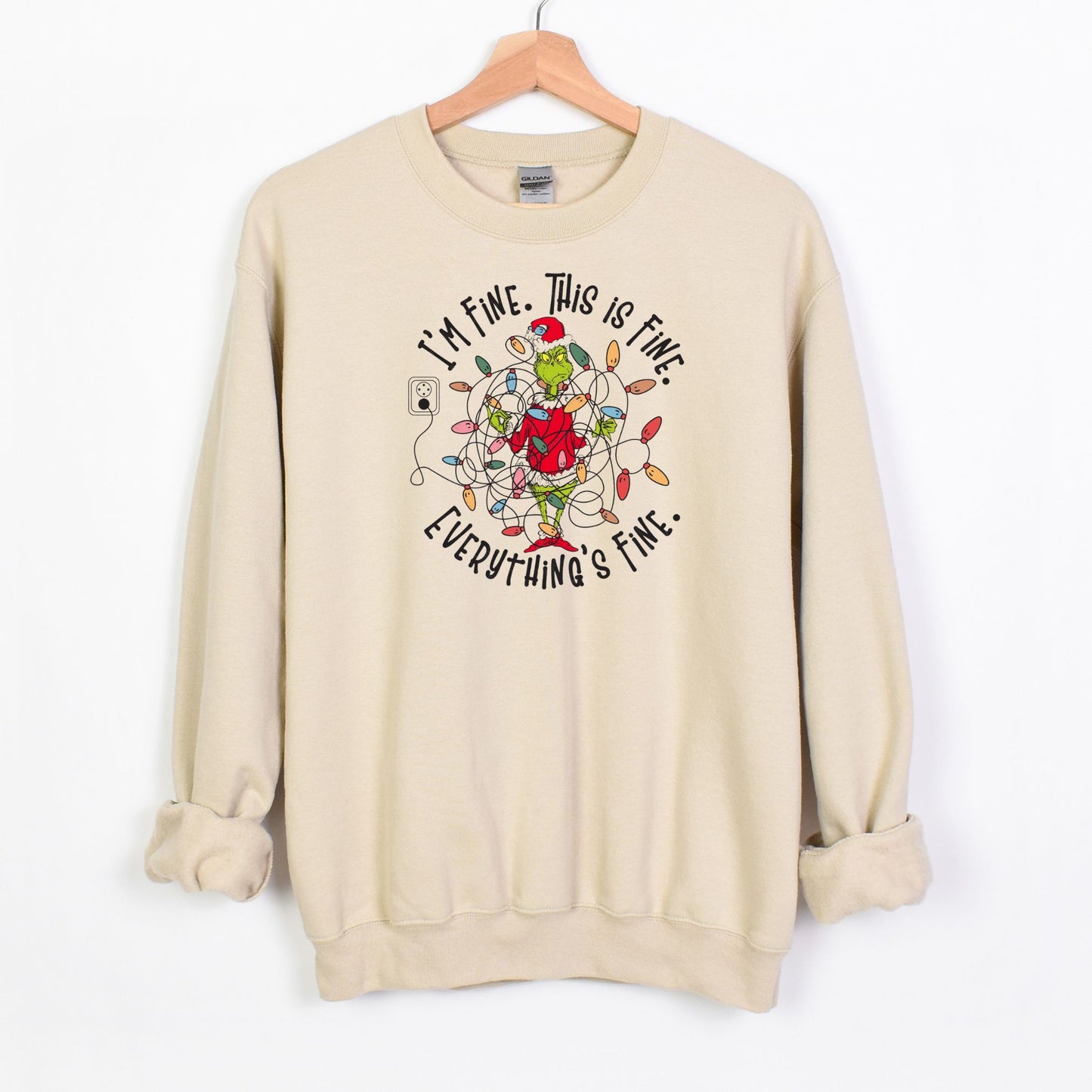I'm Fine. This is Fine.  Everything's Fine.  - Tangled Lights Christmas Sweatshirt