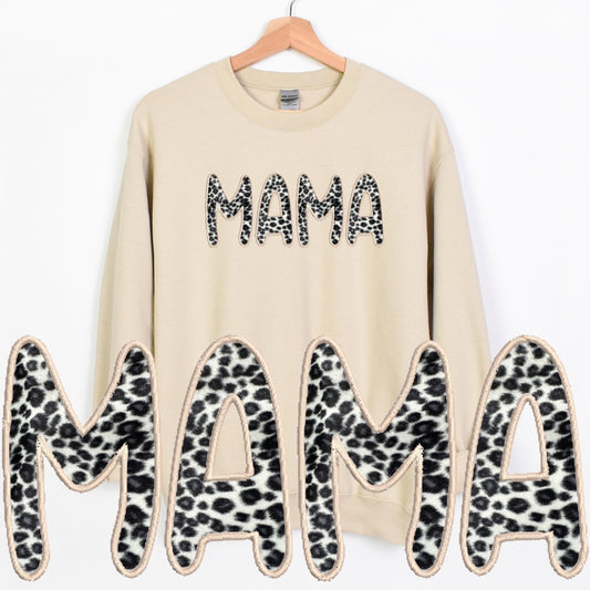 Embroidered Custom Mama, Auntie or Grandma Crewneck Sweatshirt - Choose from various patterns!