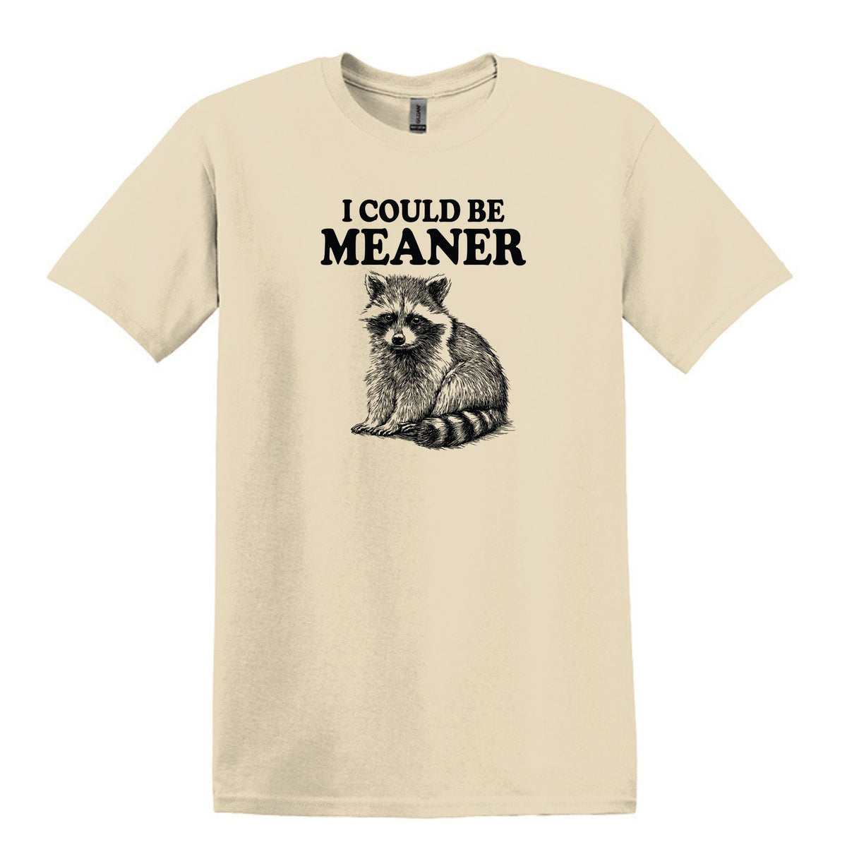 I Could Be Meaner - Funny Raccoon Meme - Gildan Heavy Cotton Unisex T-shirt