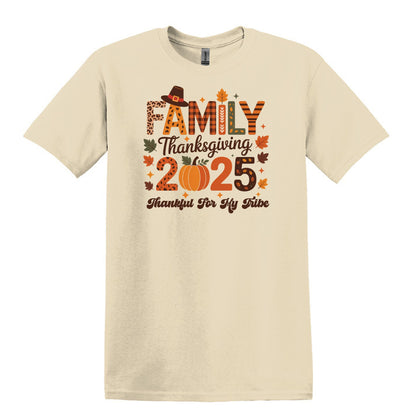 Thankful for my Tribe - 2025 Family Thanksgiving Heavy Cotton T-shirt