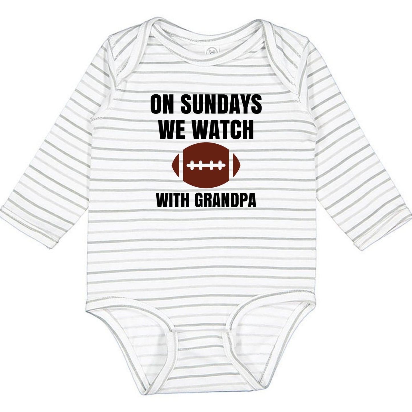 On Sundays we watch football with Daddy/Grandpa - Infant Long Sleeve Bodysuit