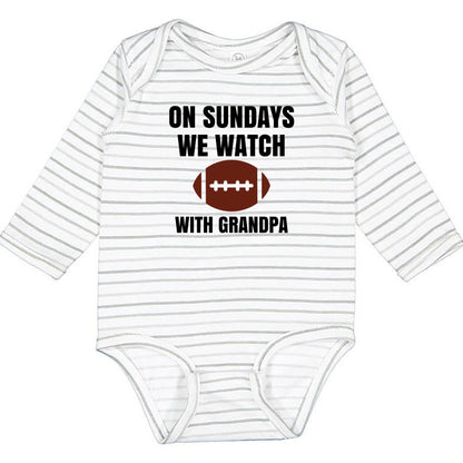On Sundays we watch football with Daddy/Grandpa - Infant Long Sleeve Bodysuit