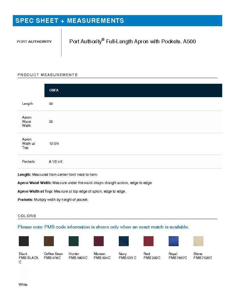 Turkey, Gravy, Beans & Rolls - Thanksgiving Port Authority® Full-Length Apron with Pockets