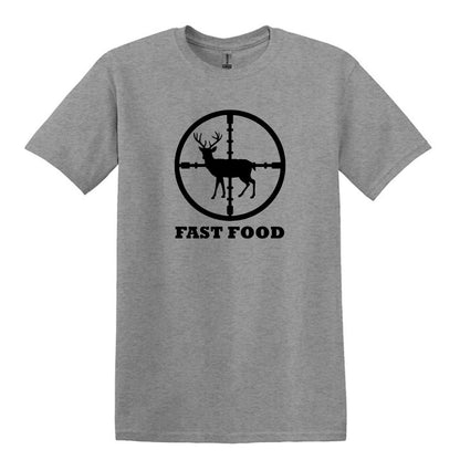 Fast Food Deer Hunting Humor T-shirt - Gildan Adult Unisex Heavy Cotton