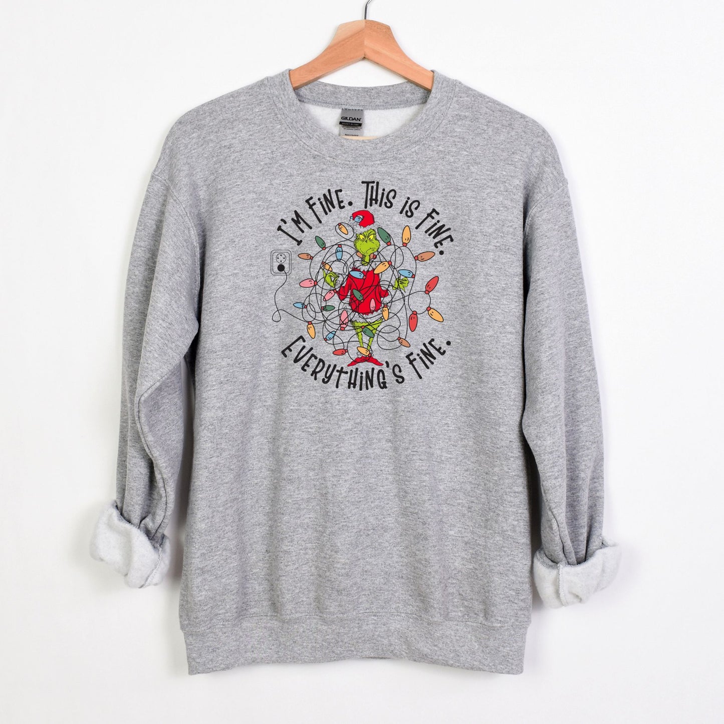 I'm Fine. This is Fine.  Everything's Fine.  - Tangled Lights Christmas Sweatshirt