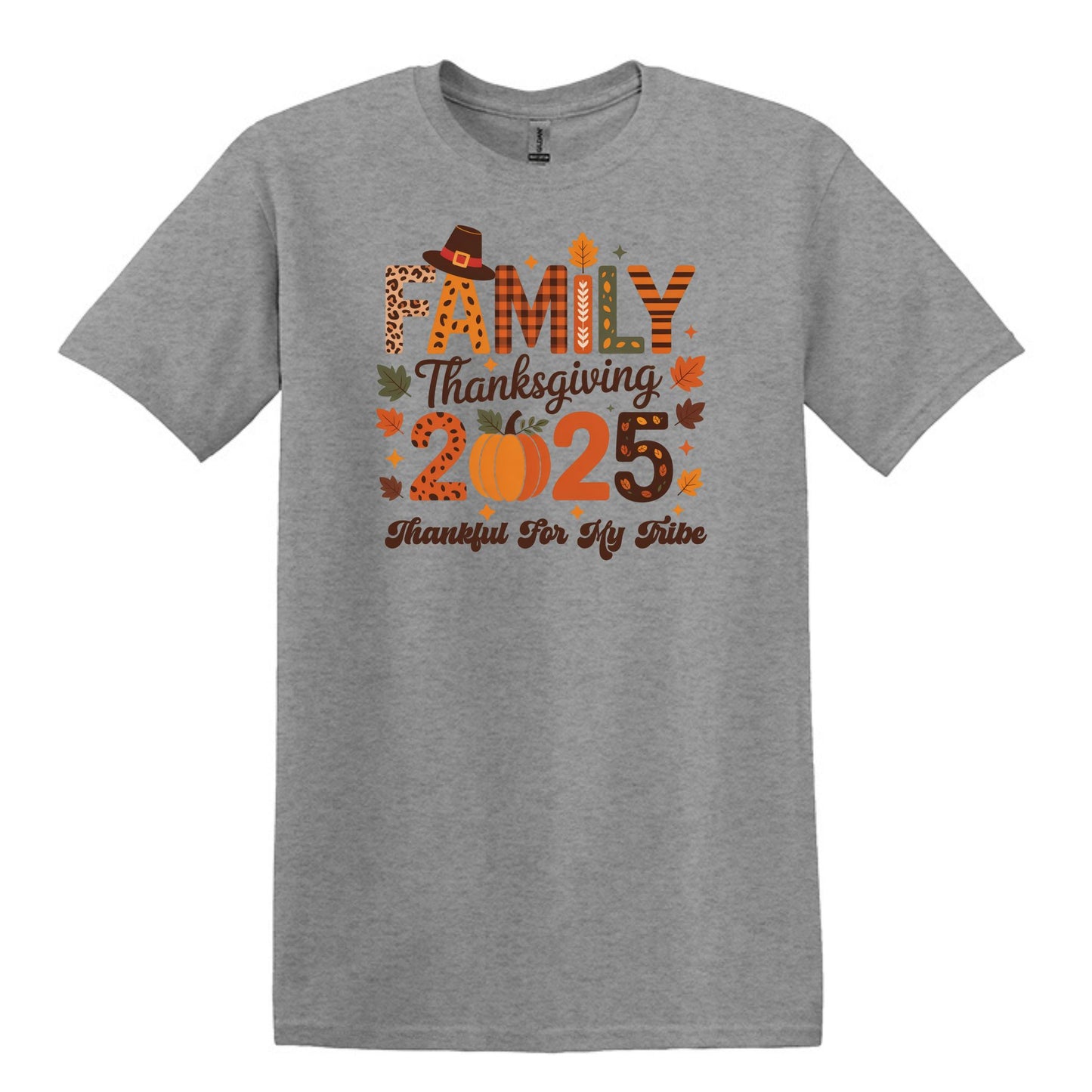 Thankful for my Tribe - 2025 Family Thanksgiving Heavy Cotton T-shirt