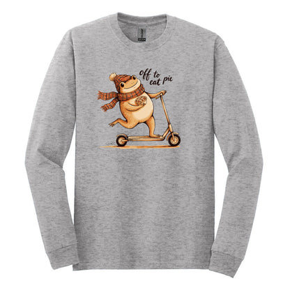 Off To Eat Pie - Fun Meme Design | Gildan® Heavy Cotton™ 100% Cotton Long Sleeve T-Shirt