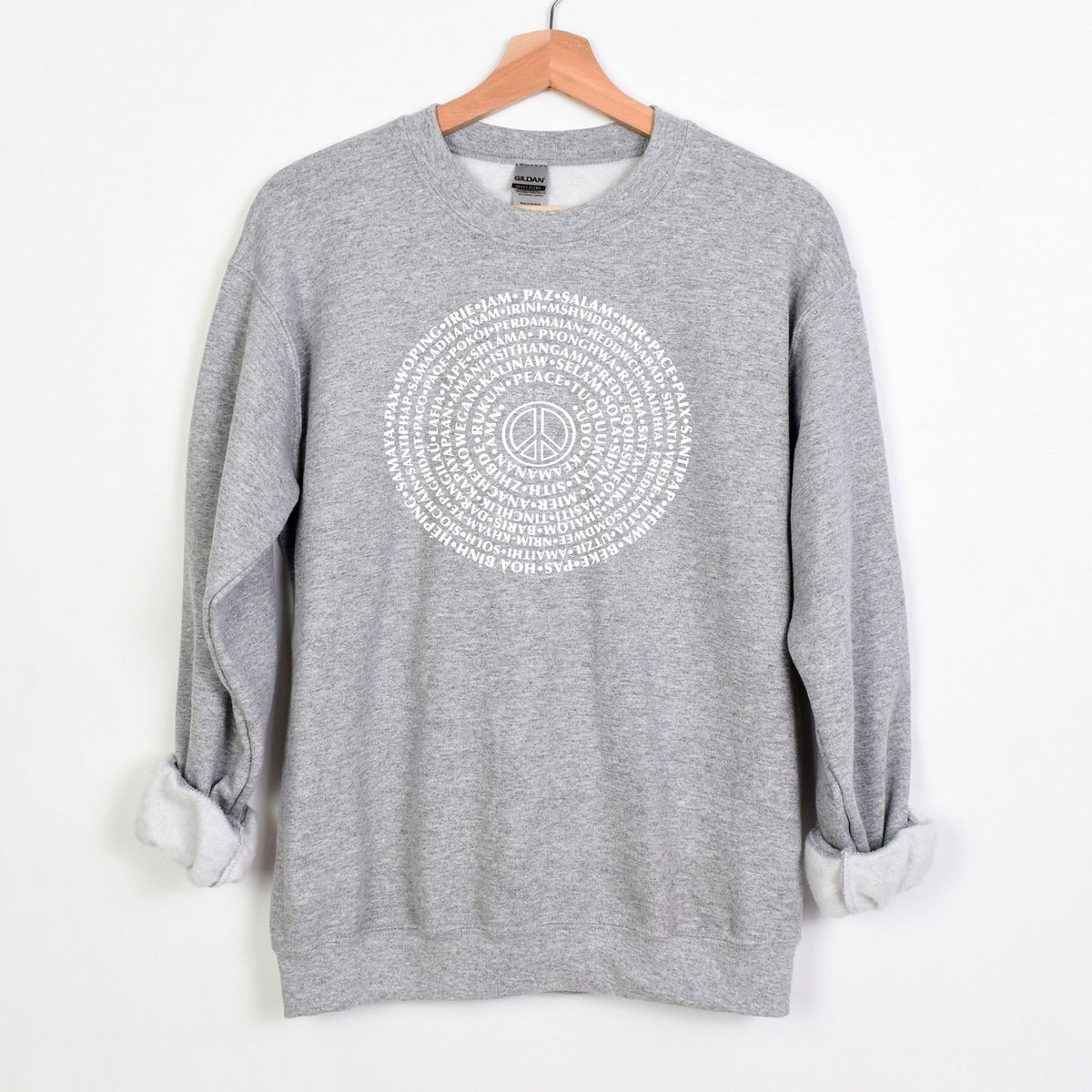 Can You Say PEACE - Gildan Crewneck - artwork designed by Cynthia NeJame