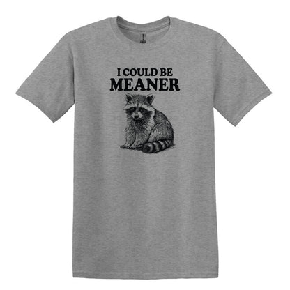 I Could Be Meaner - Funny Raccoon Meme - Gildan Heavy Cotton Unisex T-shirt