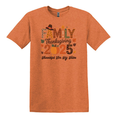 Thankful for my Tribe - 2025 Family Thanksgiving Heavy Cotton T-shirt