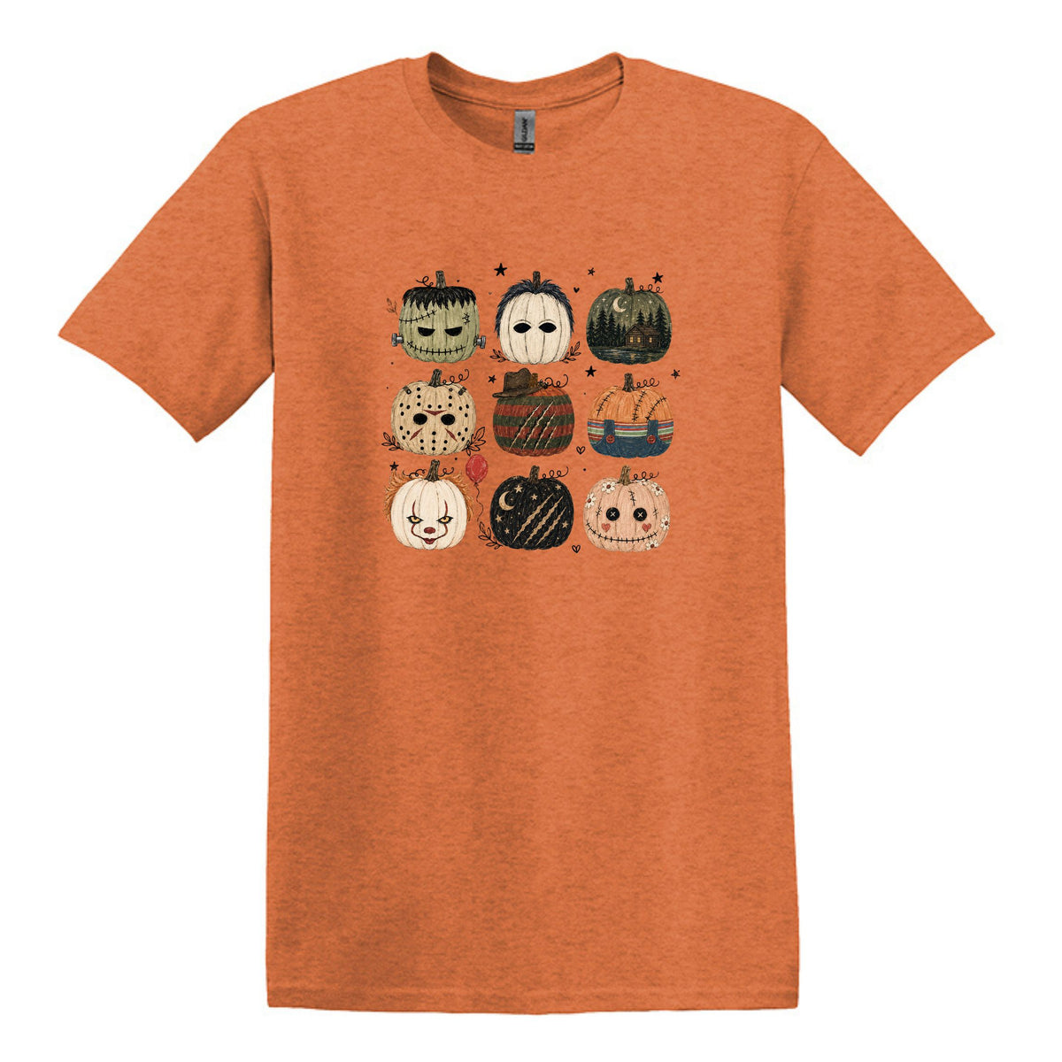 Horror Pumpkins - Hand Drawn - Heavy Cotton Unisex T-shirt
