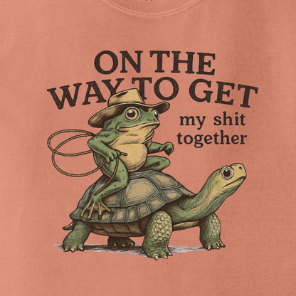 On the way to get my Shit Together - Funny Frog & Turtle Comfort Colors ® Heavyweight Ring Spun T-shirt
