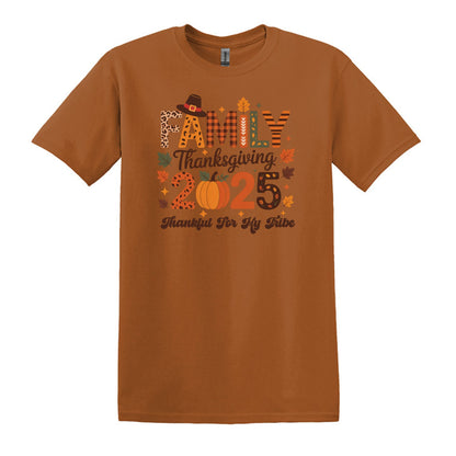Thankful for my Tribe - 2025 Family Thanksgiving Heavy Cotton T-shirt