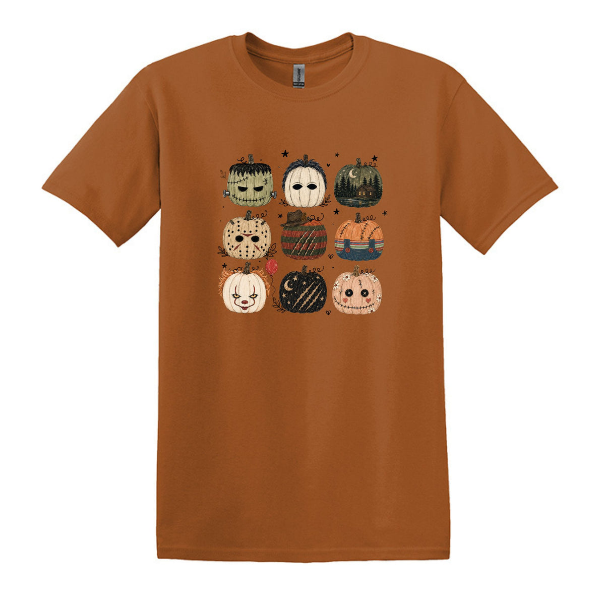 Horror Pumpkins - Hand Drawn - Heavy Cotton Unisex T-shirt