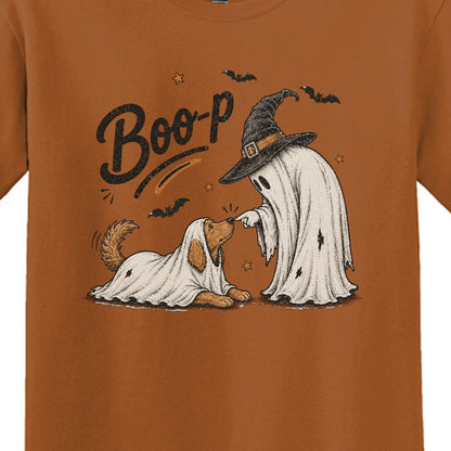 BOO-P! - Adorable Ghost and Dog Heavy Cotton Unisex T-shirt