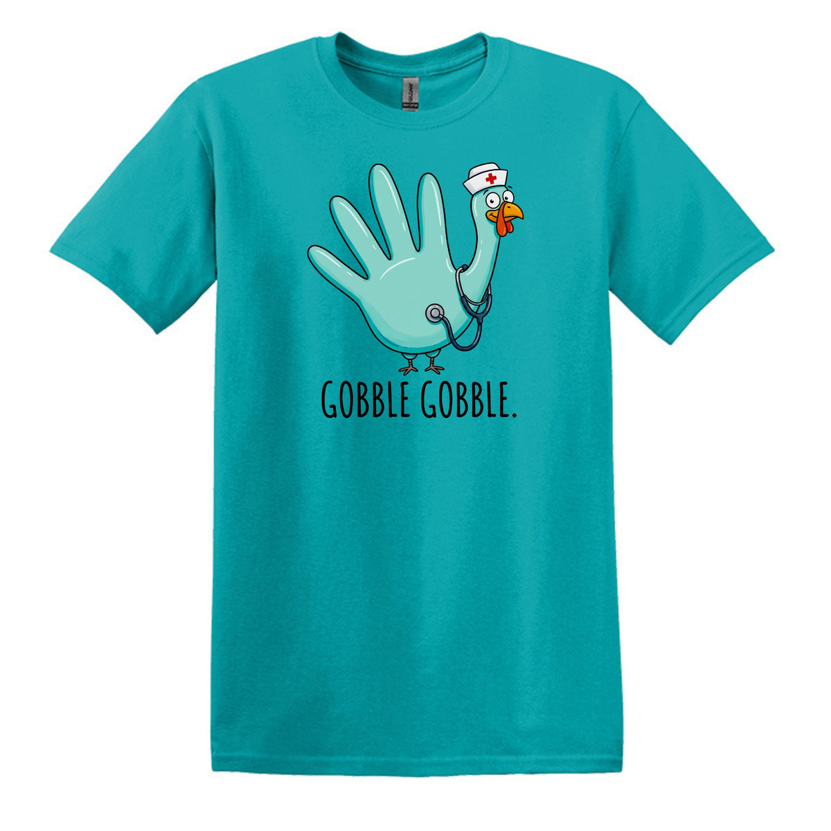 Gobble Gobble Rubber Glove Thanksgiving Nurse – Gildan® Softstyle™ T-Shirt