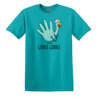 Gobble Gobble Rubber Glove Thanksgiving Nurse – Gildan® Softstyle™ T-Shirt