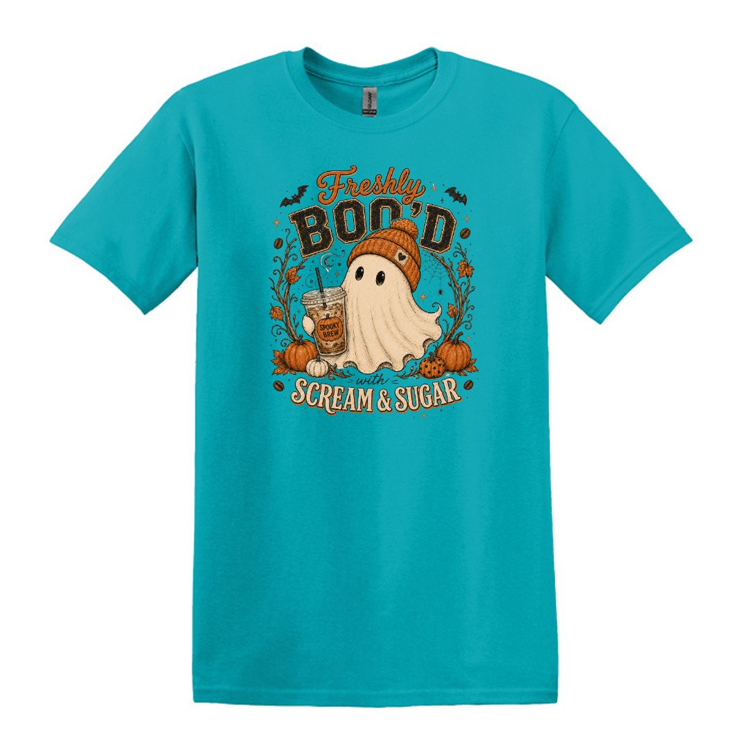Freshly Boo'd | Scream & Sugar - Fall themed Heavy Cotton Unisex T-shirt