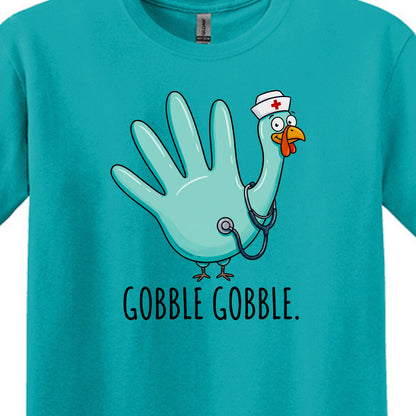 Gobble Gobble Rubber Glove Thanksgiving Nurse – Gildan® Softstyle™ T-Shirt