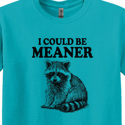 I Could Be Meaner - Funny Raccoon Meme - Gildan Heavy Cotton Unisex T-shirt