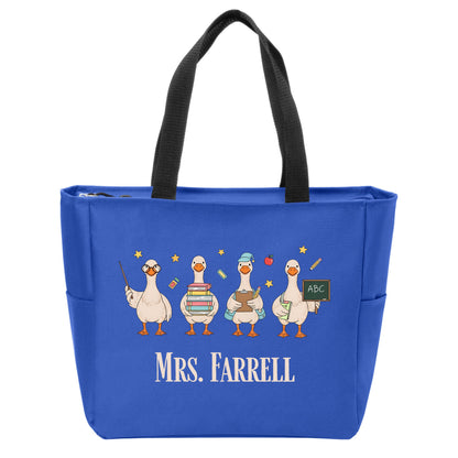 Teacher Goose Port Authority® Essential Zip Tote - Personalize with your Teacher's Name