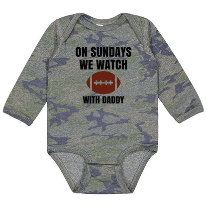 On Sundays we watch football with Daddy/Grandpa - Infant Long Sleeve Bodysuit