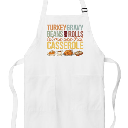 Turkey, Gravy, Beans & Rolls - Thanksgiving Port Authority® Full-Length Apron with Pockets