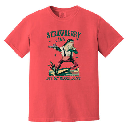 Strawberry Jams but my Glock Don't - Funny Frog Meme Comfort Colors ® Heavyweight Ring Spun T-shirt