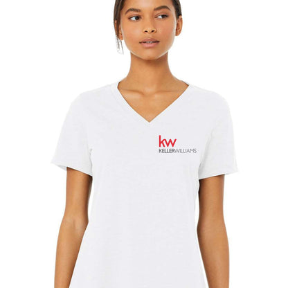 Keller Williams Realtor Chest Logo Women's Relaxed V-Neck T-Shirt