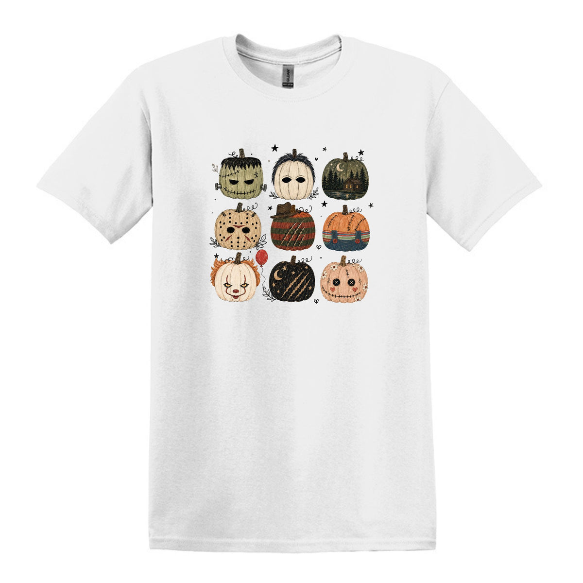 Horror Pumpkins - Hand Drawn - Heavy Cotton Unisex T-shirt
