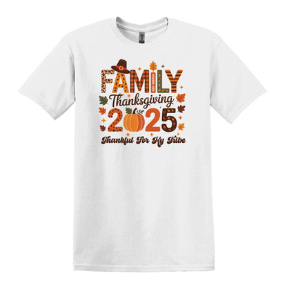 Thankful for my Tribe - 2025 Family Thanksgiving Heavy Cotton T-shirt