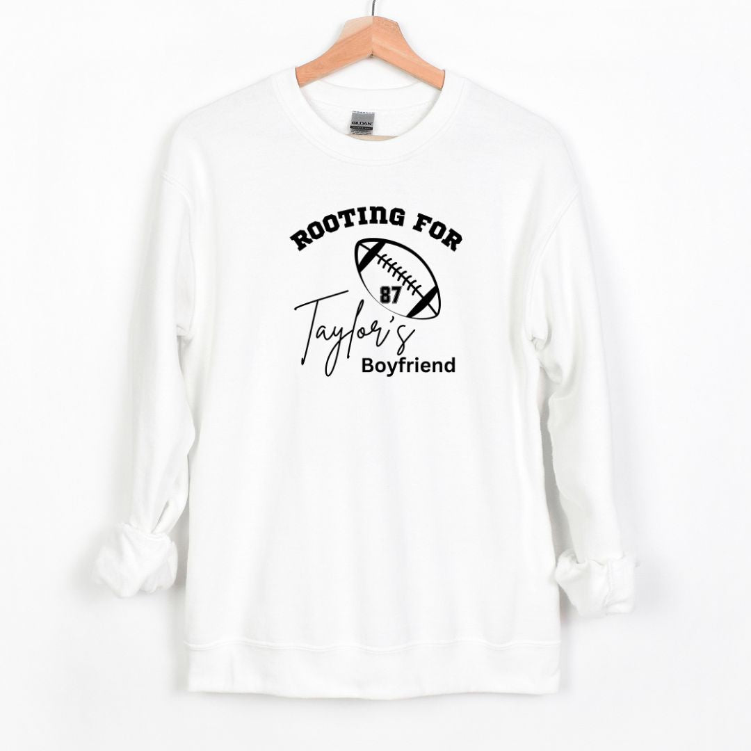 Rooting for Taylor's Boyfriend - Cómoda sudadera de fútbol con cuello redondo