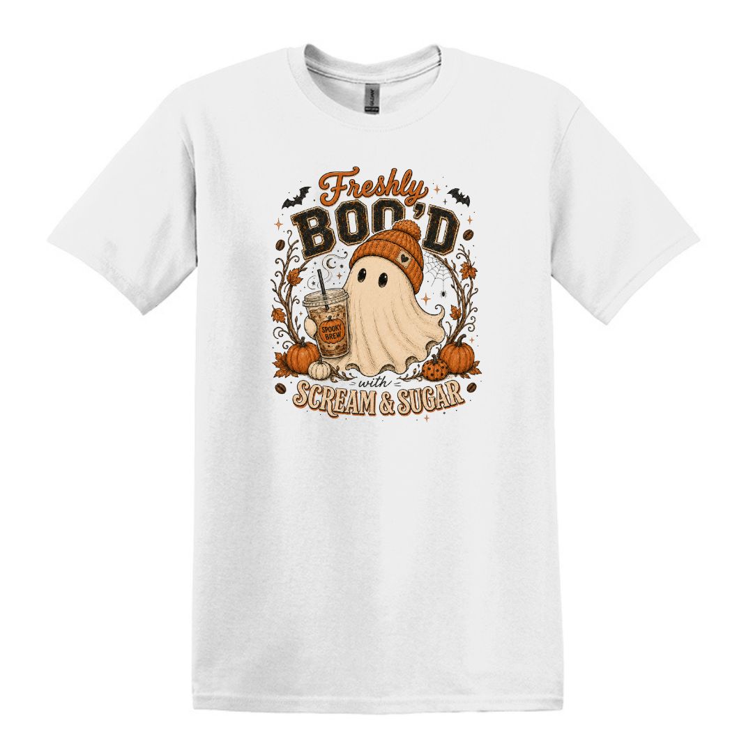 Freshly Boo'd | Scream & Sugar - Fall themed Heavy Cotton Unisex T-shirt