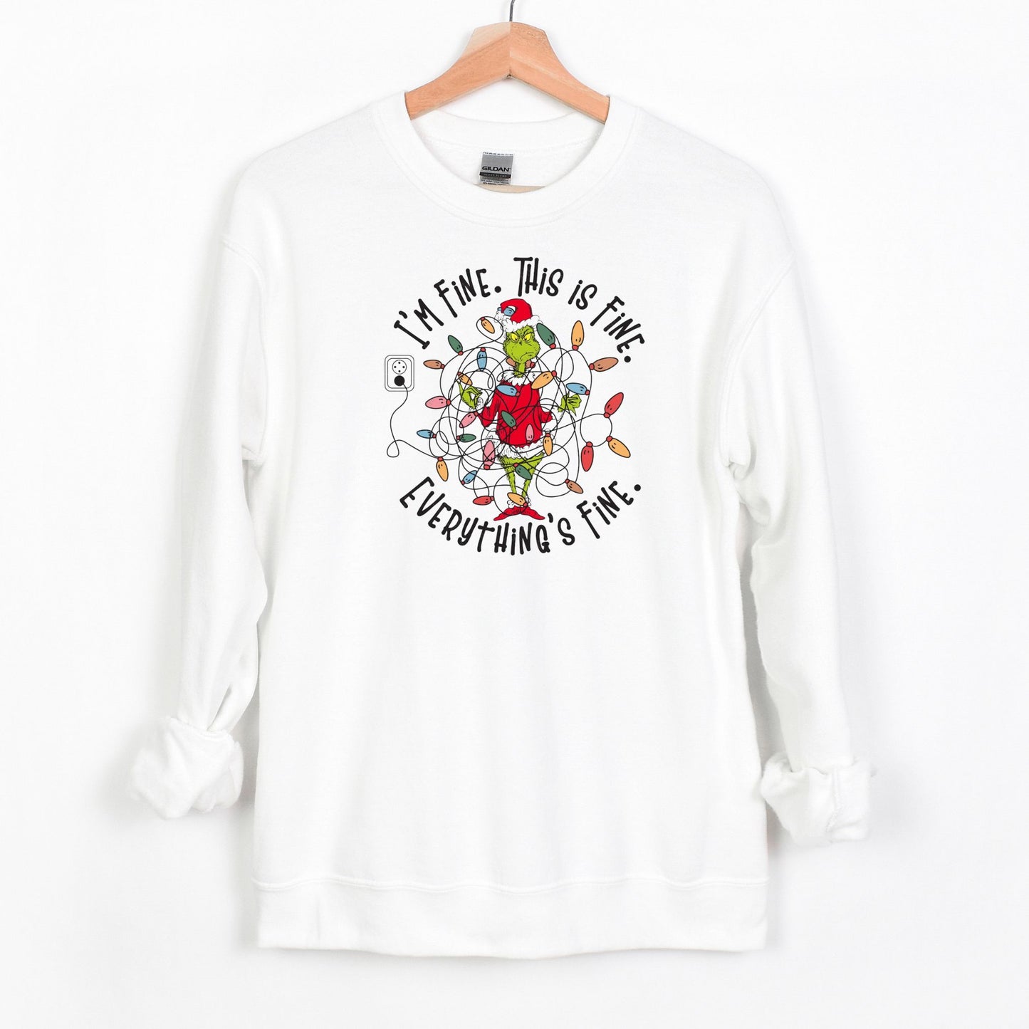 I'm Fine. This is Fine.  Everything's Fine.  - Tangled Lights Christmas Sweatshirt