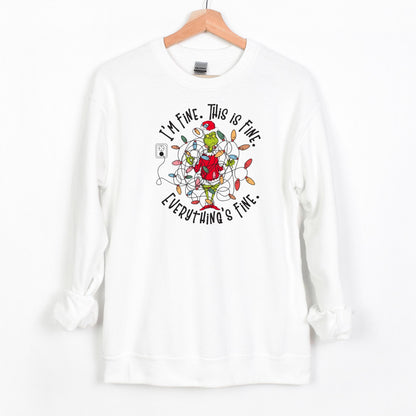 I'm Fine. This is Fine.  Everything's Fine.  - Tangled Lights Christmas Sweatshirt