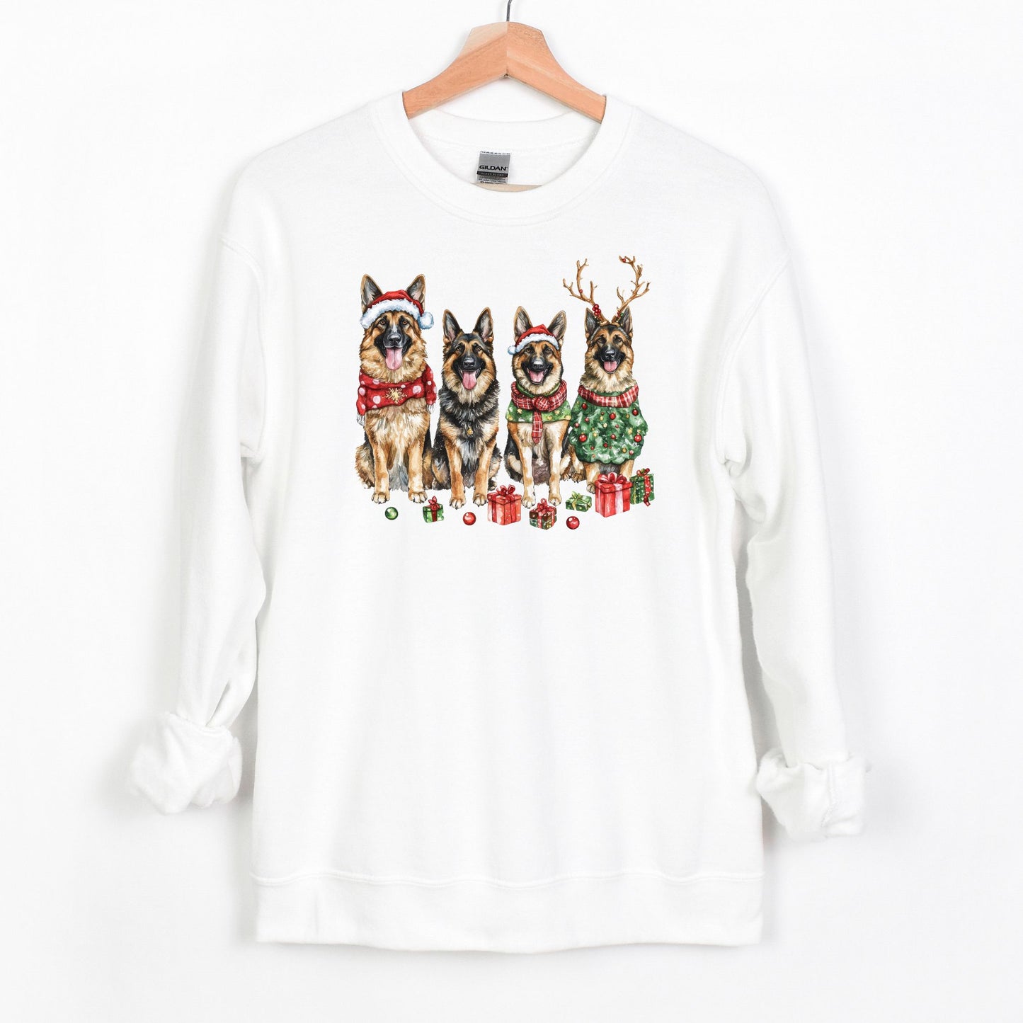 Merry Pups Holiday Sweatshirt – Festive German Shepherds
