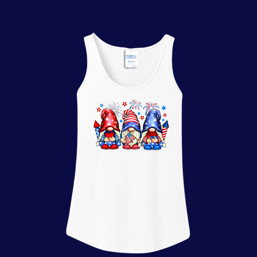 Cute & Festive Gnome 4th of July Women's Tank Top