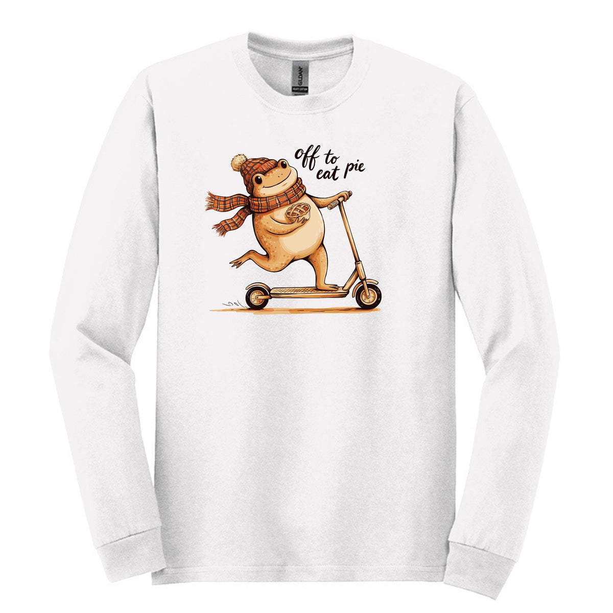 Off To Eat Pie - Fun Meme Design | Gildan® Heavy Cotton™ 100% Cotton Long Sleeve T-Shirt