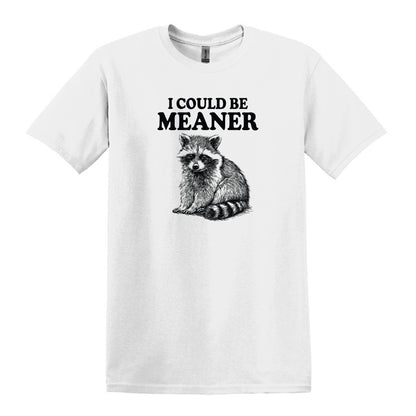 I Could Be Meaner - Funny Raccoon Meme - Gildan Heavy Cotton Unisex T-shirt